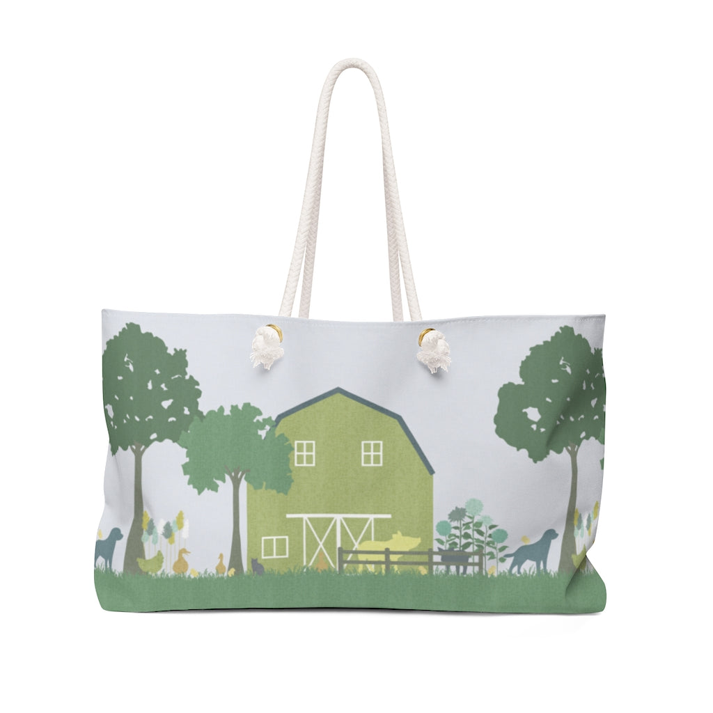 Barnyard Fun Weekender Bag in Green