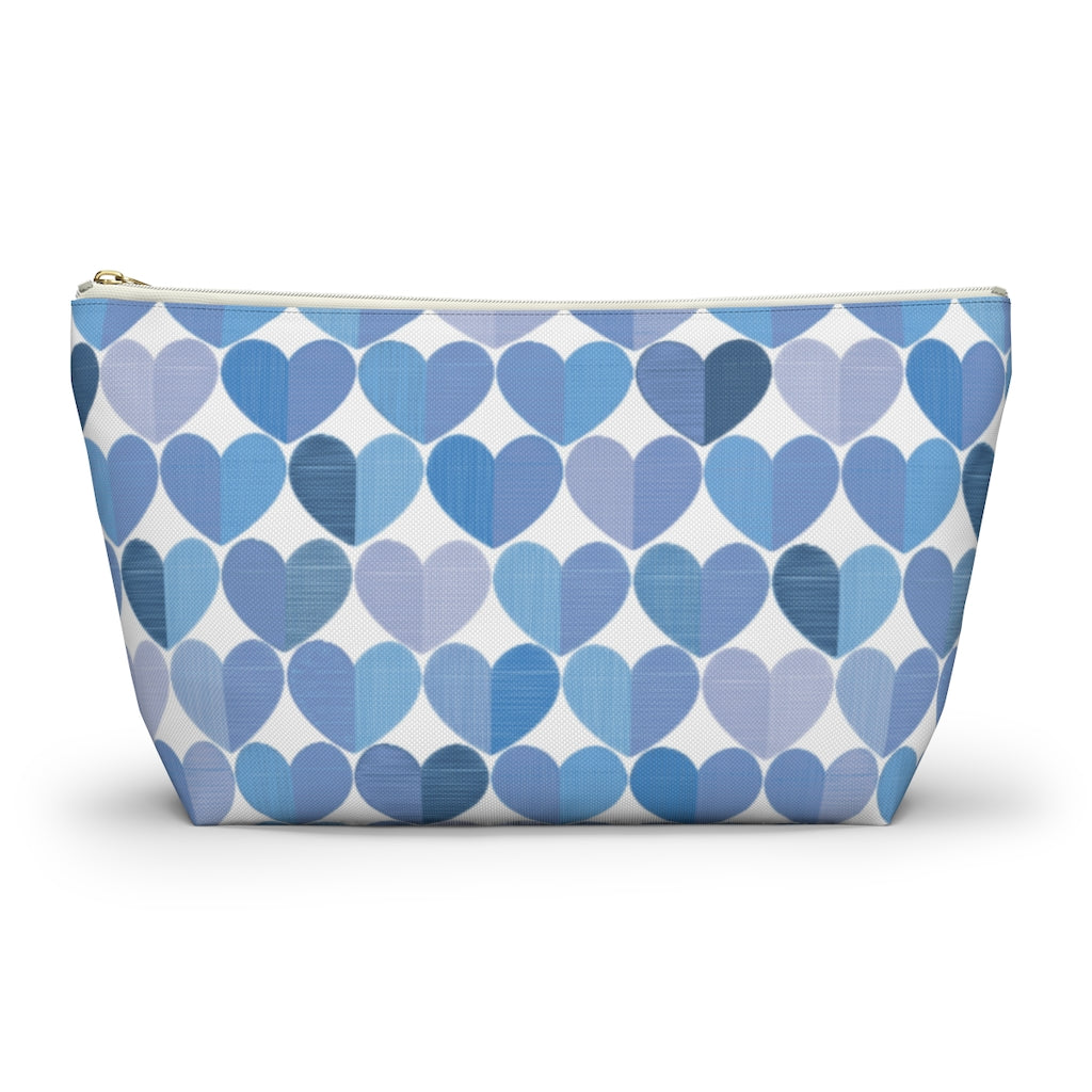Love Accessory Pouch w T-bottom in Blue