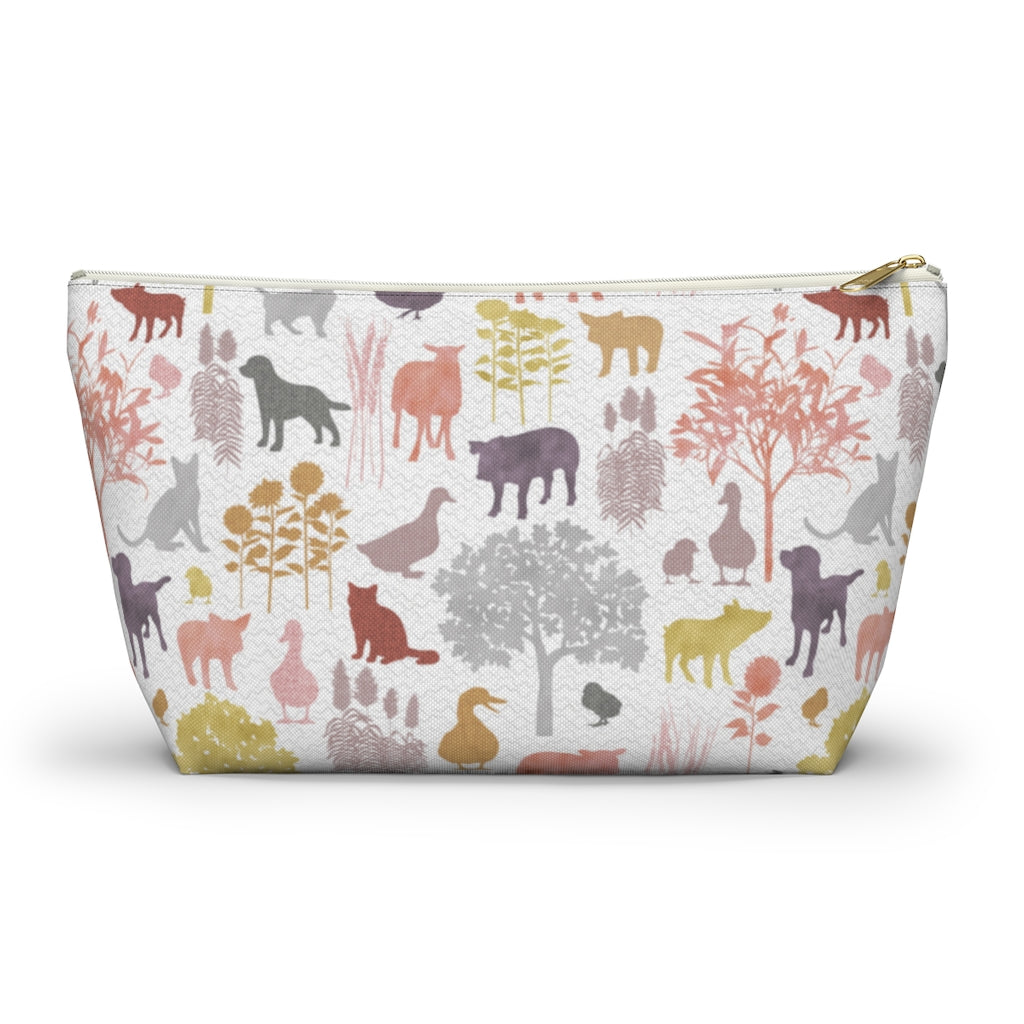 On the Farm Accessory Pouch w T-bottom in Pink