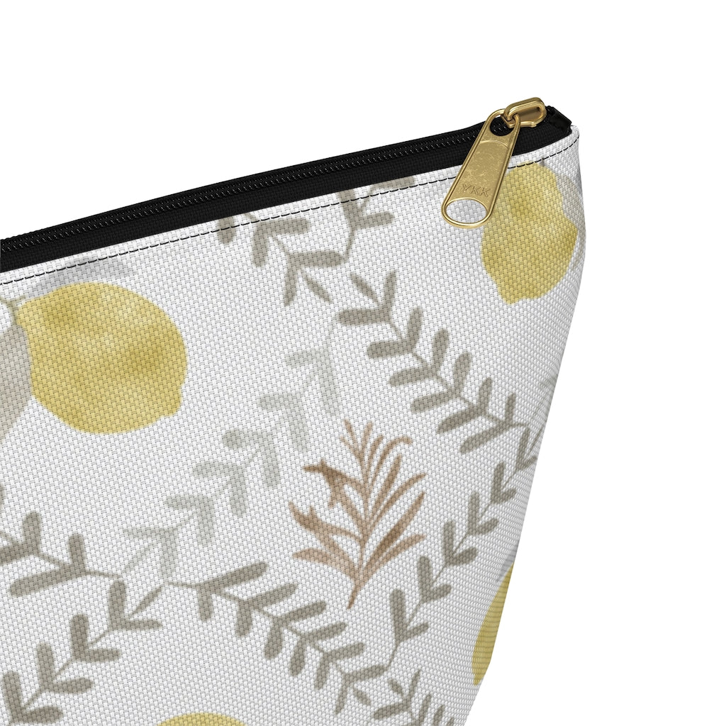 Lemon Tile Accessory Pouch w T-bottom in Gray