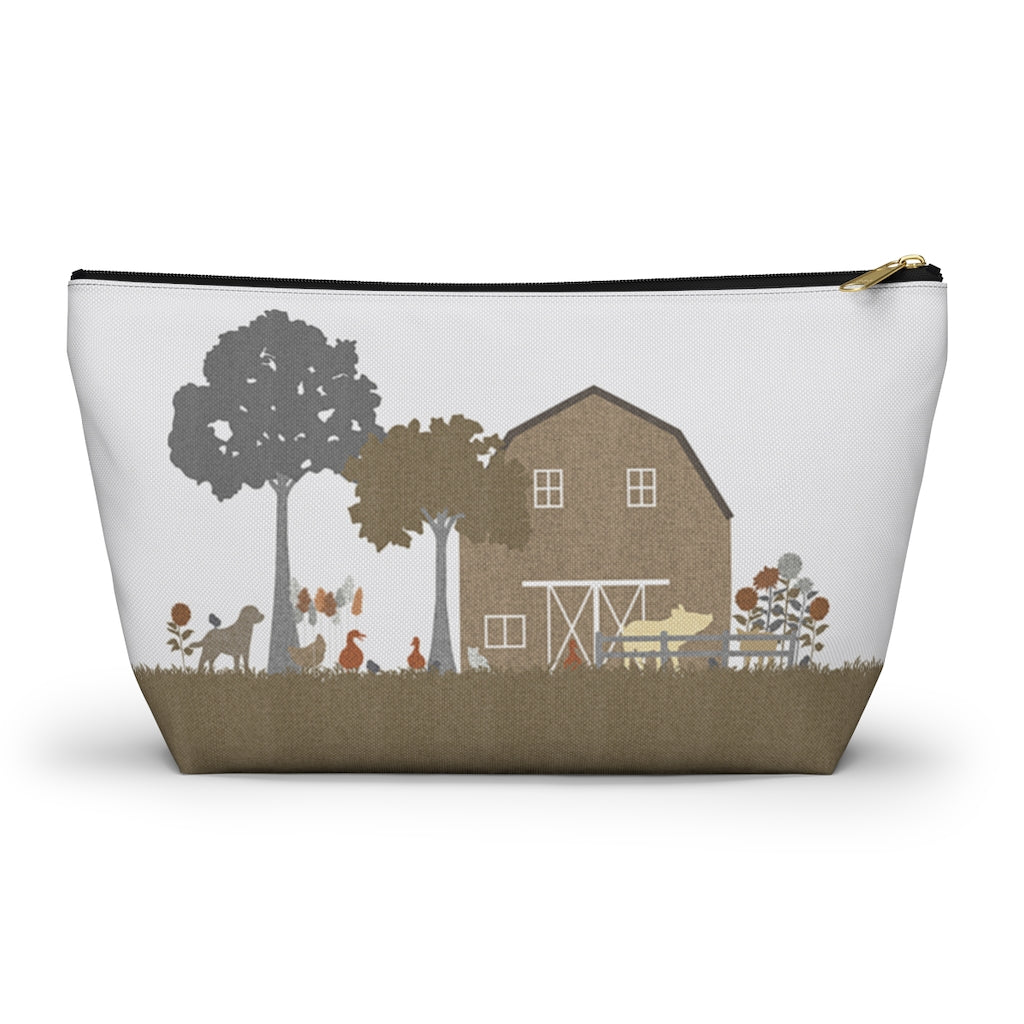 Barnyard Fun Accessory Pouch w T-bottom in Brown