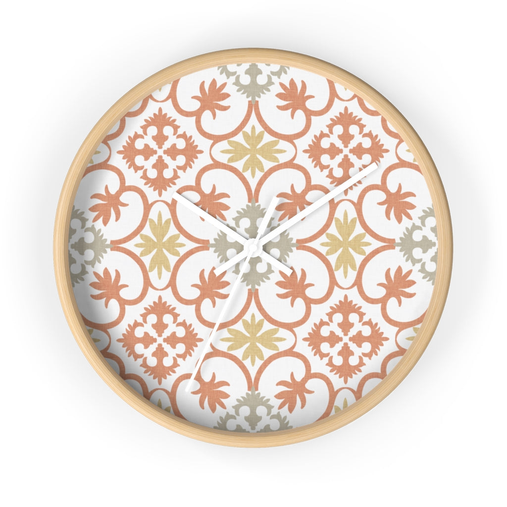 Portugal Tile Wall Clock in Orange