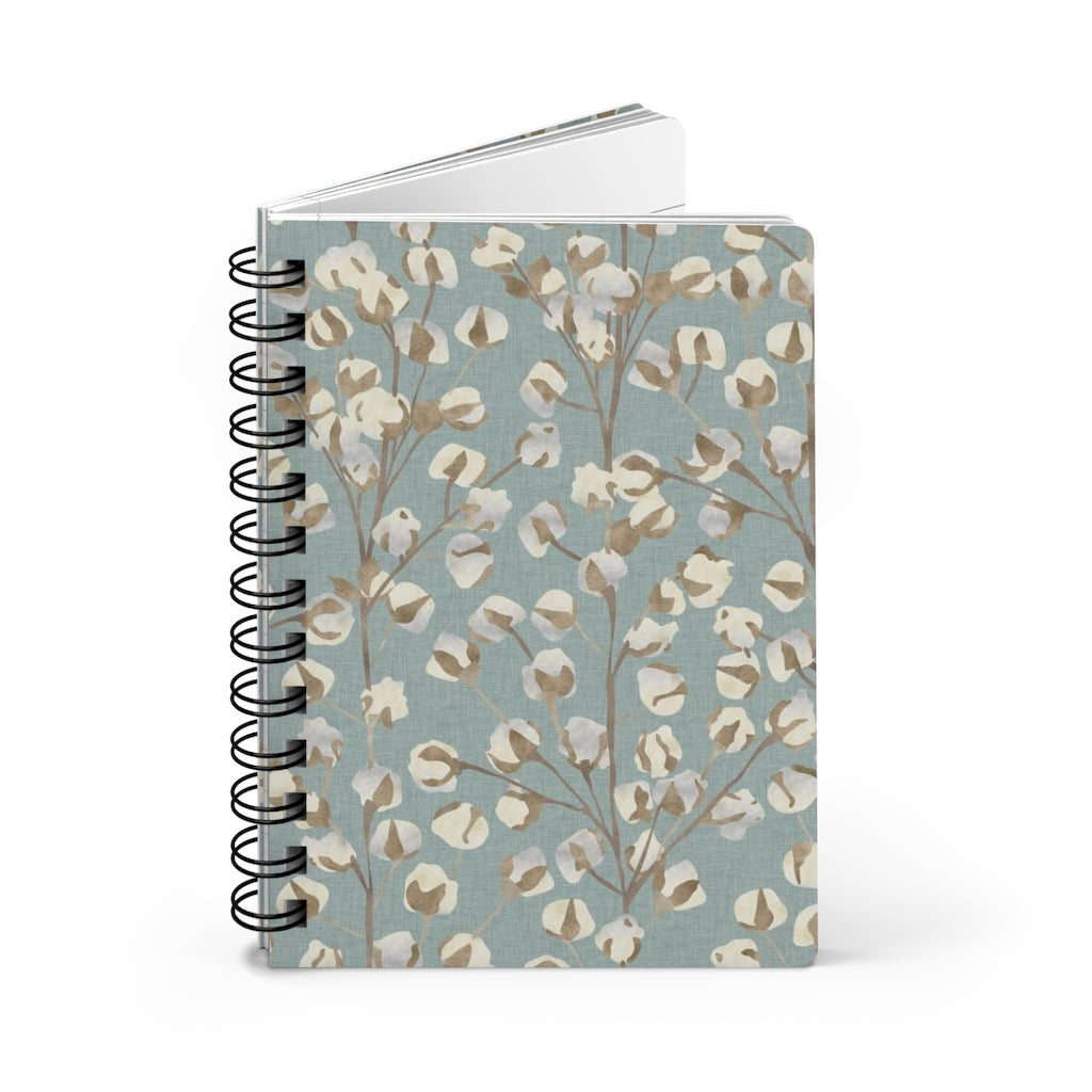 Cotton Spiral Bound Journal in Aqua