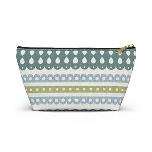 Ribbon Candy Accessory Pouch w T-bottom in Green