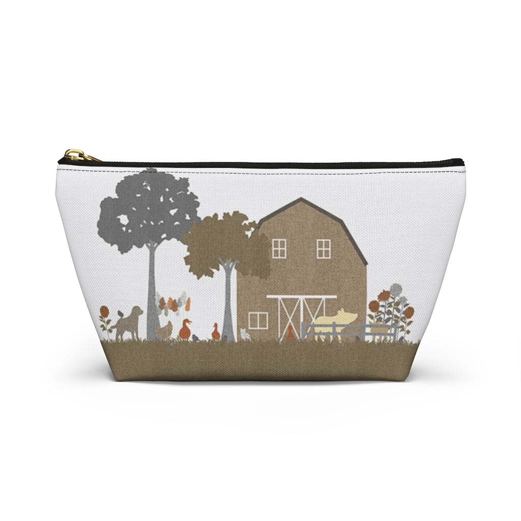 Barnyard Fun Accessory Pouch w T-bottom in Brown