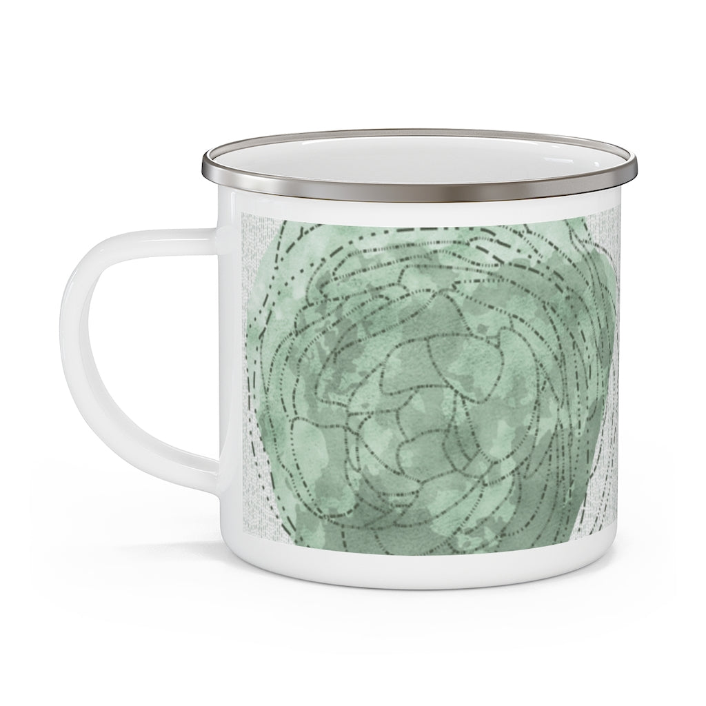 Decipher Code Enamel Mug in Aqua