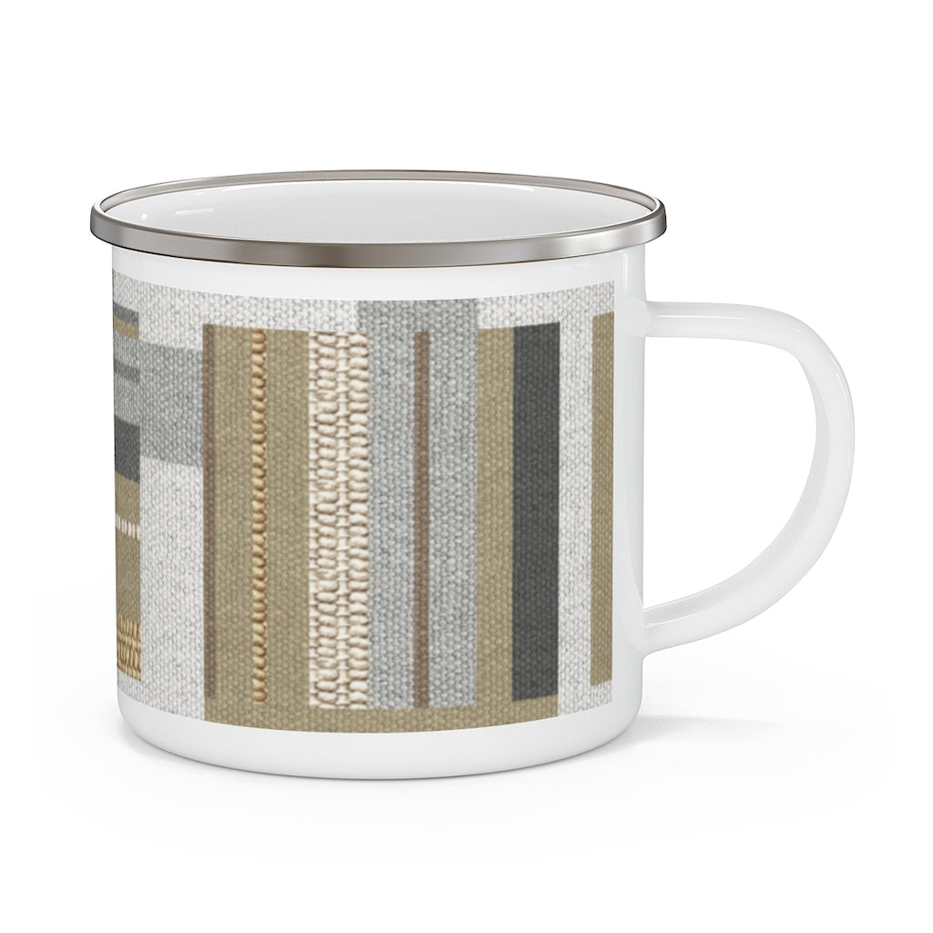 Bird Code Enamel Mug in Gold