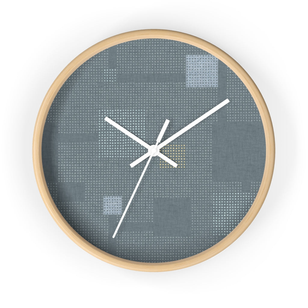 Block Party Wall Clock in Aqua
