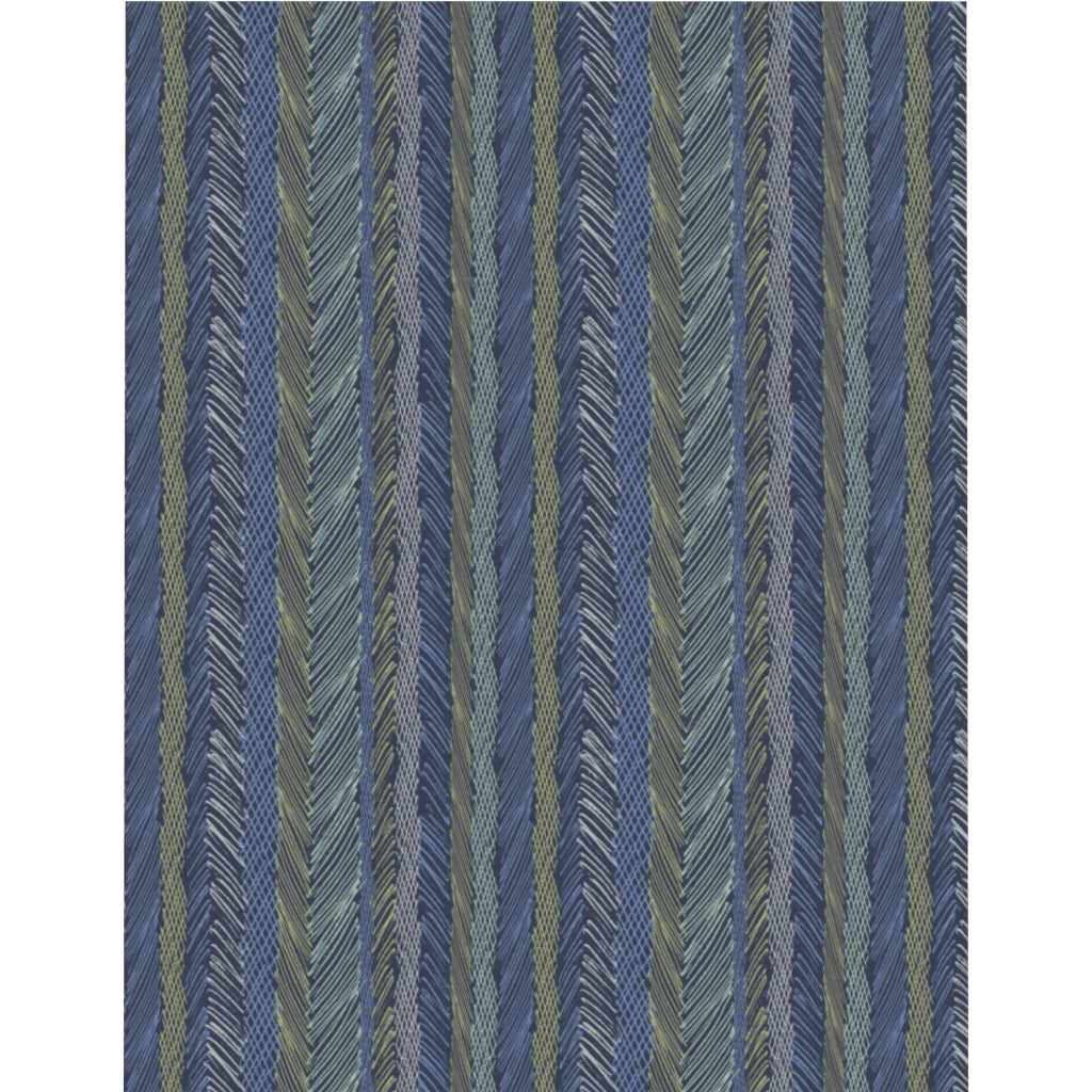 Cross Hatch Sketch Stripe Microfiber Duvet Cover in Blue