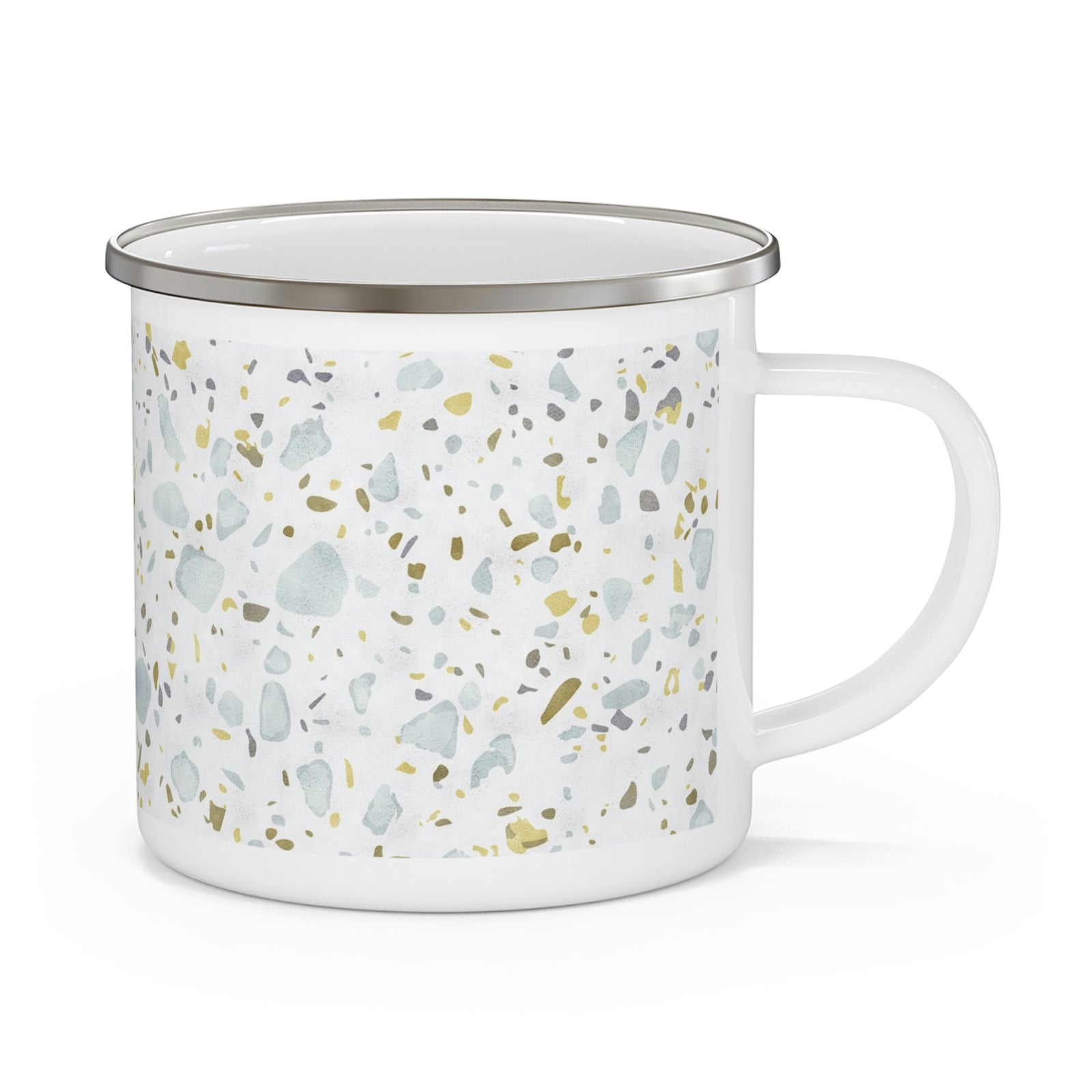 Glass Terrazzo Enamel Mug in Aqua