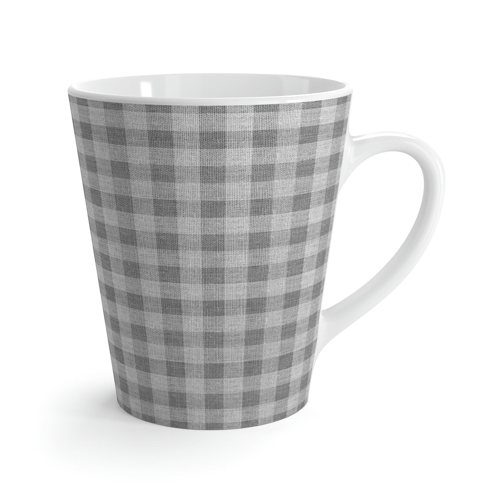Buffalo Plaid Latte Mug in Gray