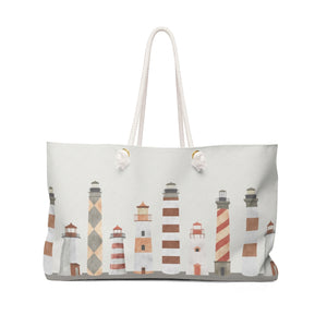 Lighthouses Weekender Bag in Coral