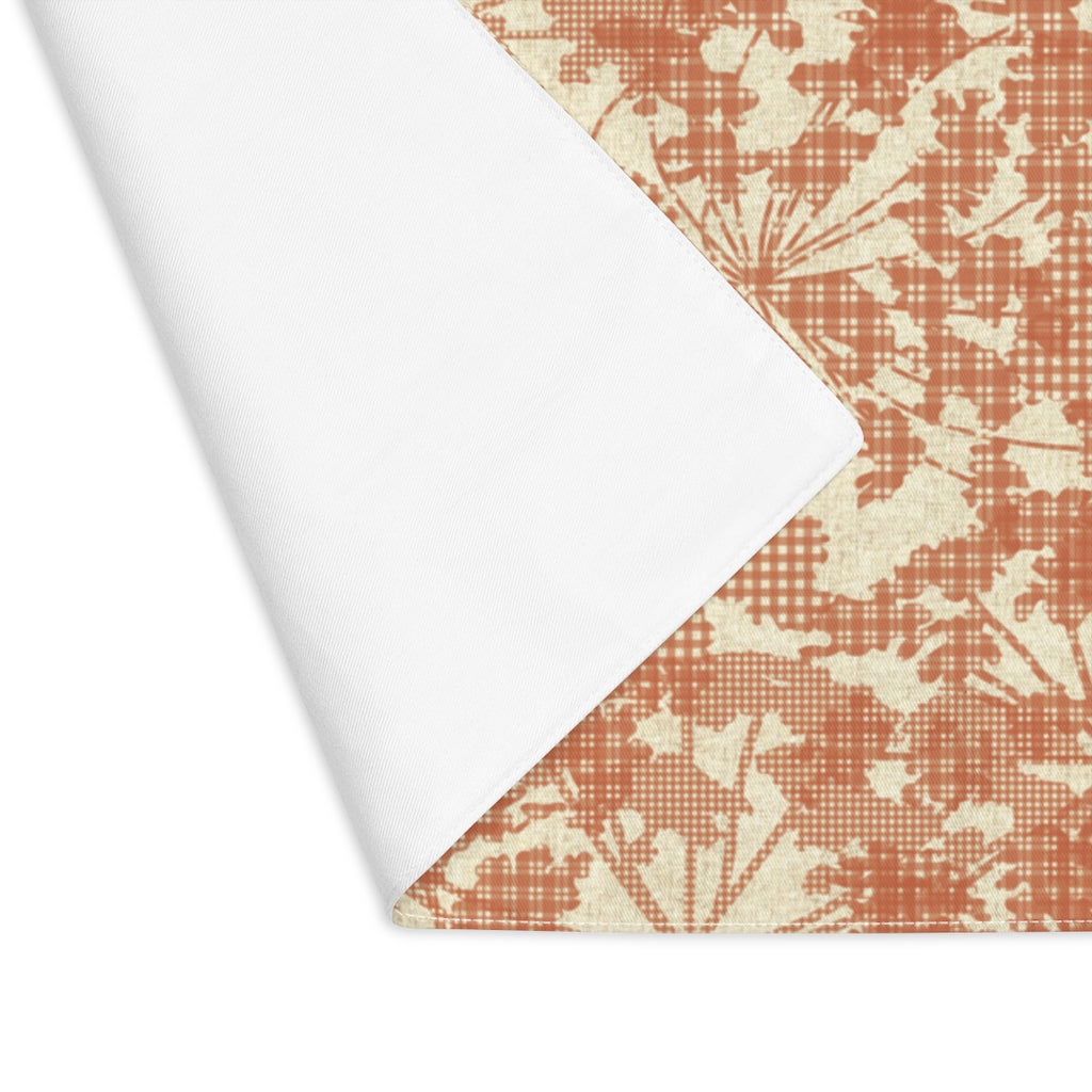 Floral Plaid Placemat in Orange