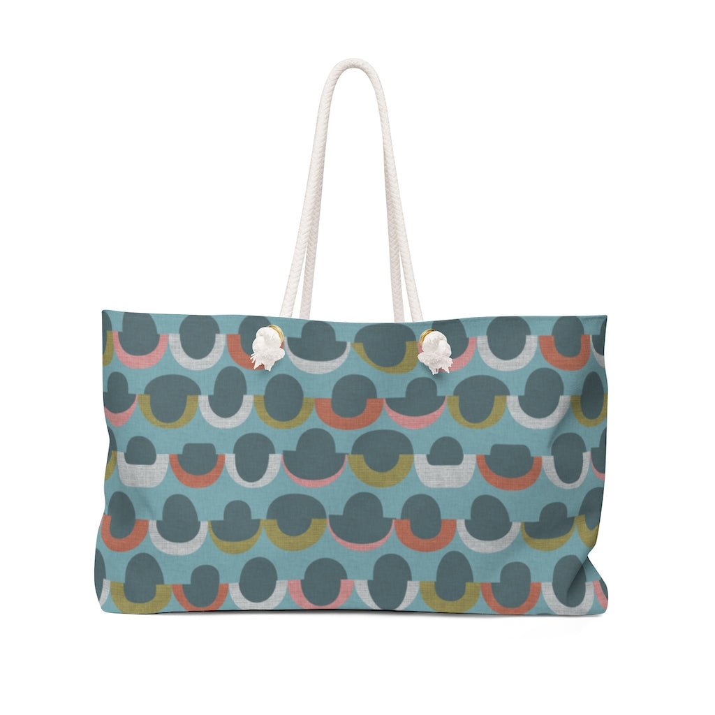 Half Moons Weekender Bag in Aqua