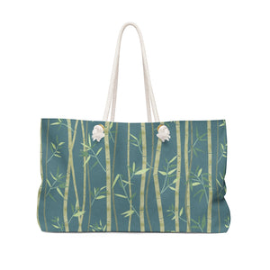 Bamboo Weekender Bag in Aqua