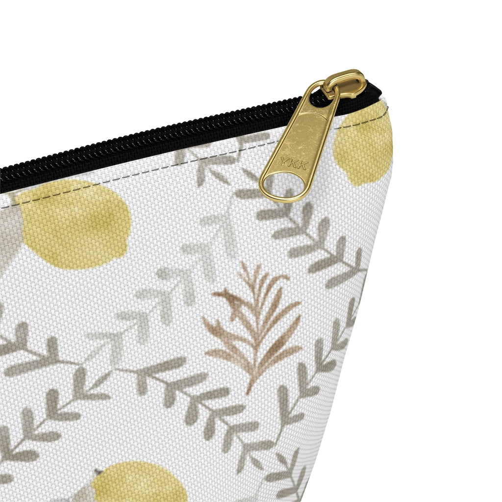 Lemon Tile Accessory Pouch w T-bottom in Gray