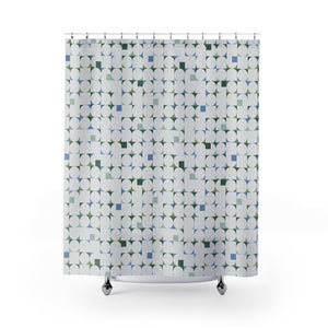 Cooper Mid Century Modern Shower Curtain in Teal