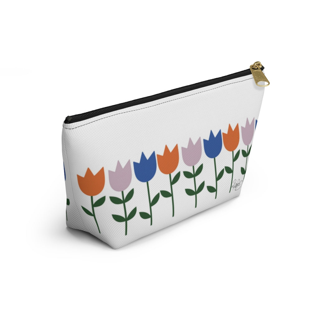 Tulips Pouch Accessory Pouch w T-bottom