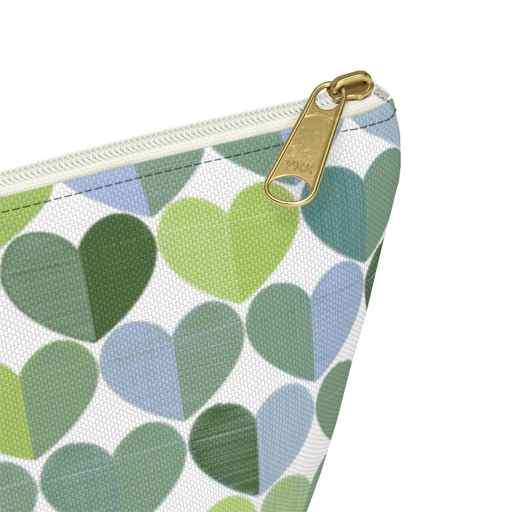 Love Accessory Pouch w T-bottom in Green