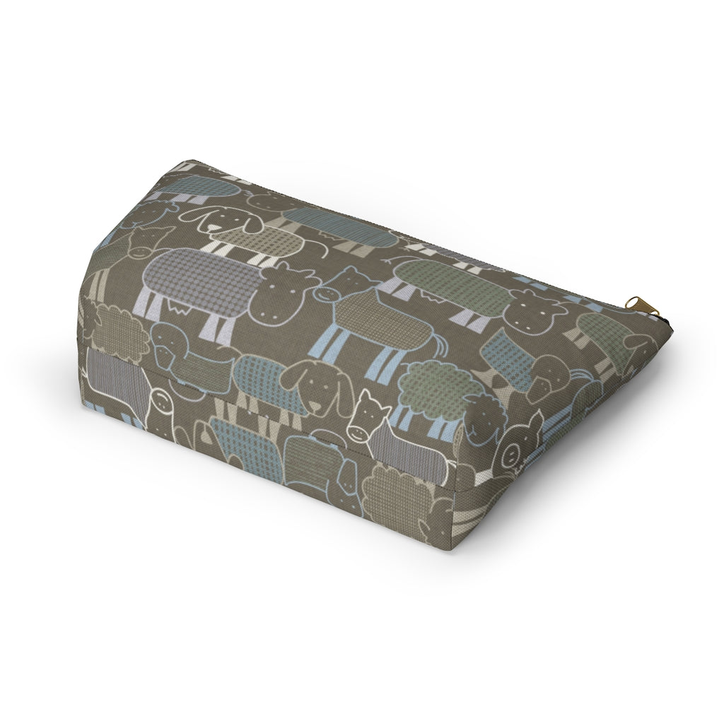 Animal Farm Accessory Pouch w T-bottom in Brown
