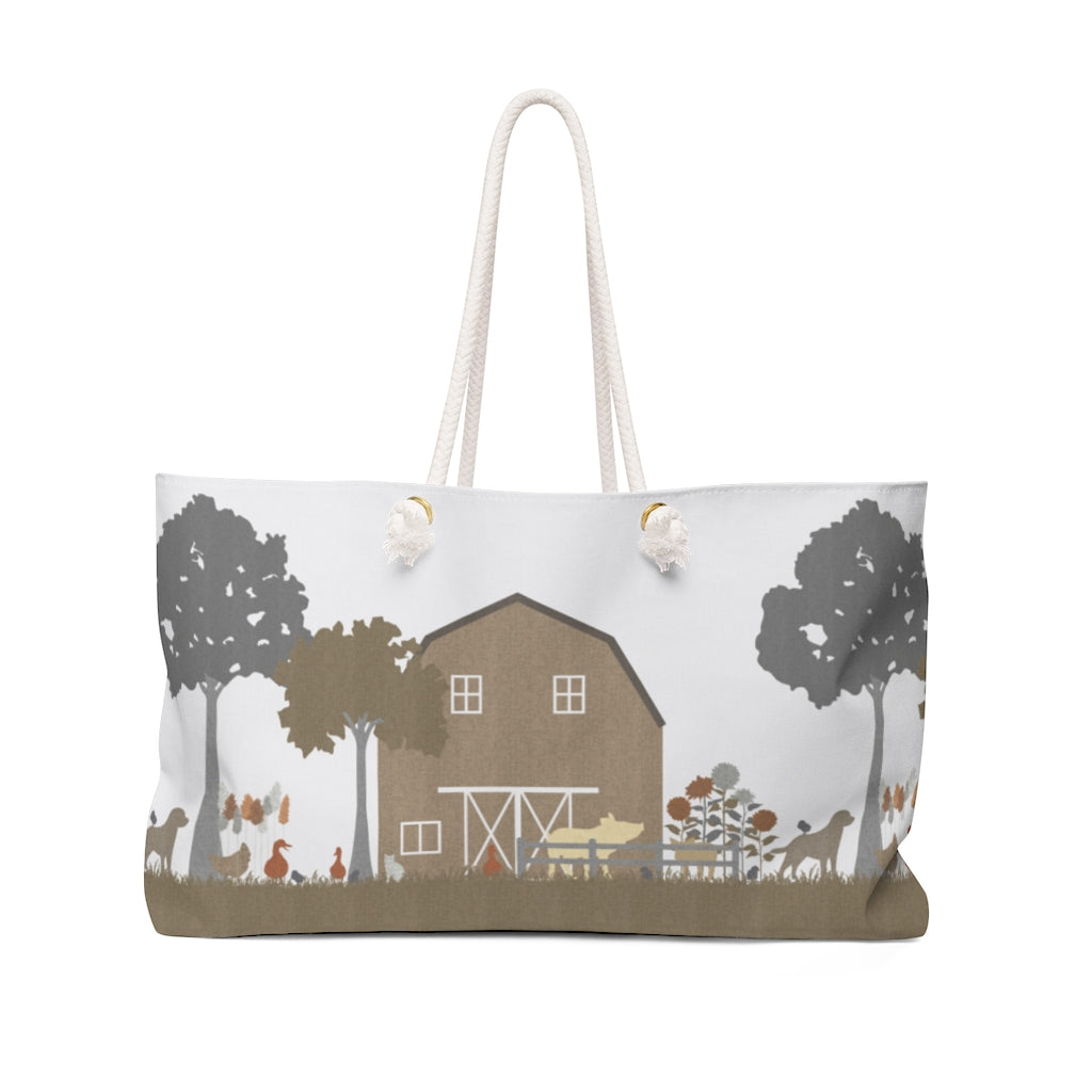 Barnyard Fun Weekender Bag in Brown