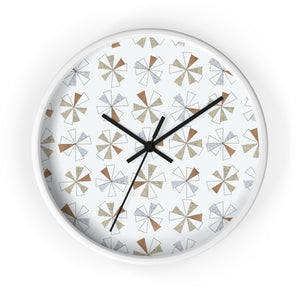Mini Pinwheels Wall Clock in Brown