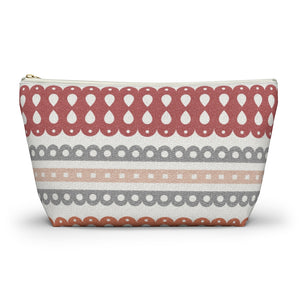 Ribbon Candy Accessory Pouch w T-bottom in Red