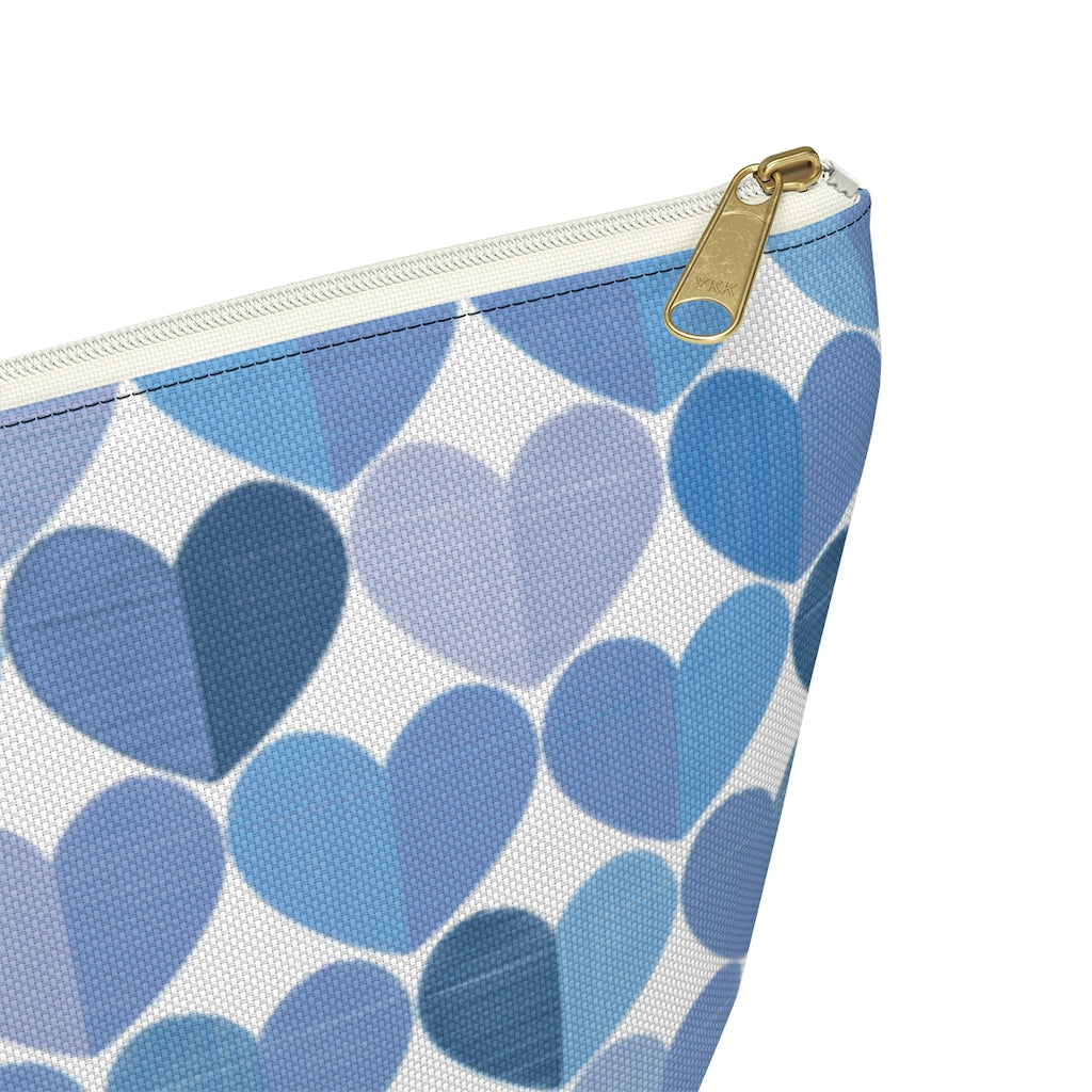 Love Accessory Pouch w T-bottom in Blue