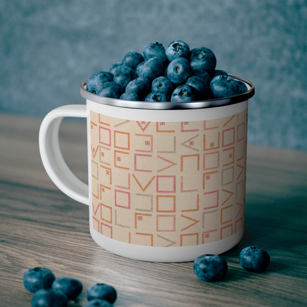 Encode Code Enamel Mug in Pink