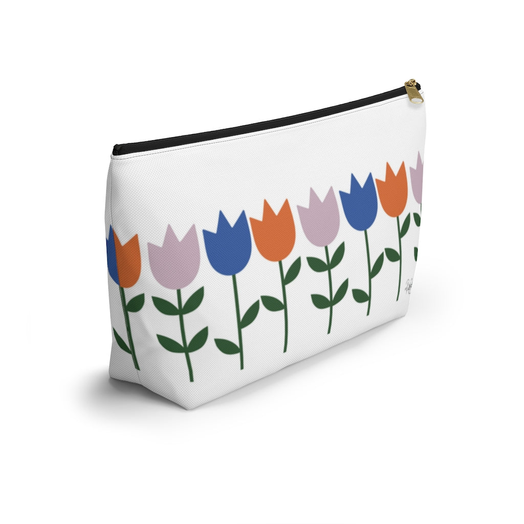 Tulips Pouch Accessory Pouch w T-bottom