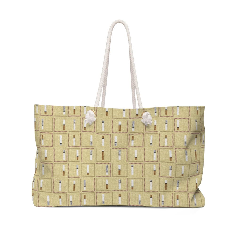 Pencil to Paper Code Weekender Bag in Yellow