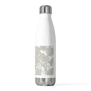 Modern Floral Overlay 20oz Insulated Bottle in Taupe