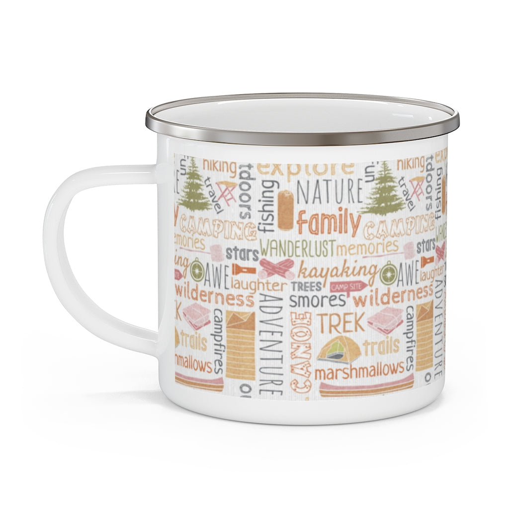 Camp Site Enamel Mug in Orange