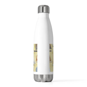 Watercolor Sailboats 20oz Insulated Bottle in Yellow