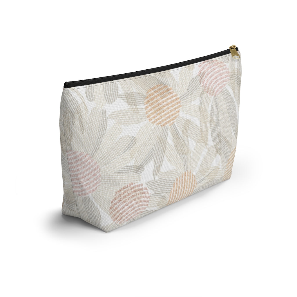Daisy Chain Code Accessory Pouch w T-bottom in Brown