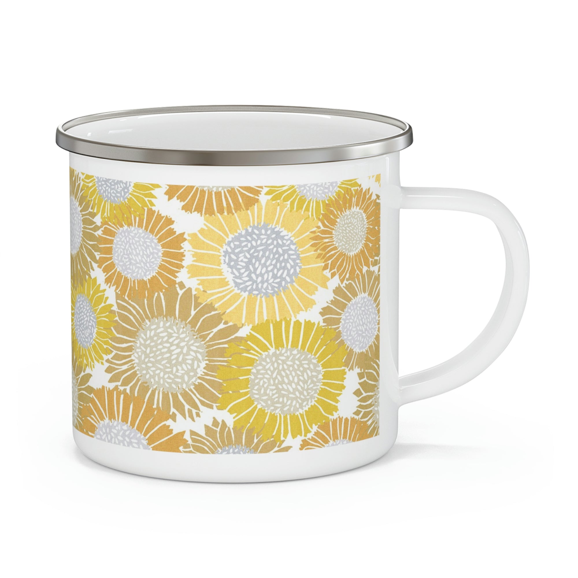 Sunflowers Enamel Campfire Mug in Yellow