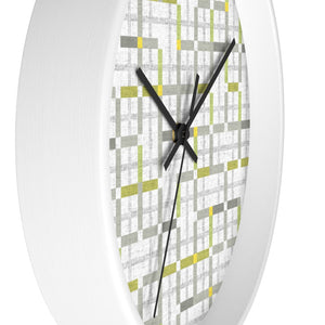 Modern Tartan Wall Clock in Green