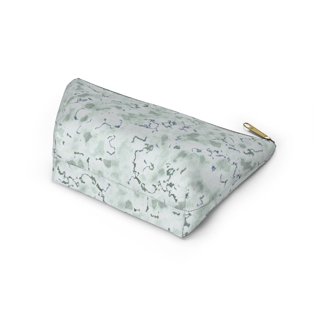 Carrara Marble Accessory Pouch w T-bottom in Blue