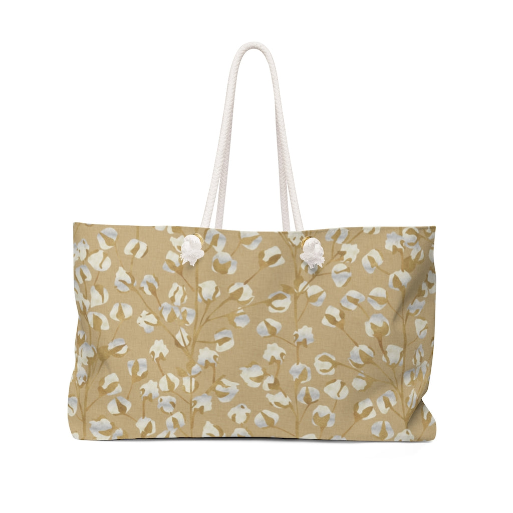 Cotton Branch Weekender Bag in Gold