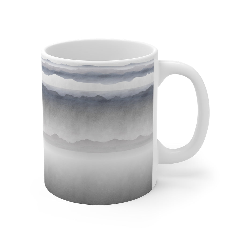 Watercolor Mountains Mug in Gray
