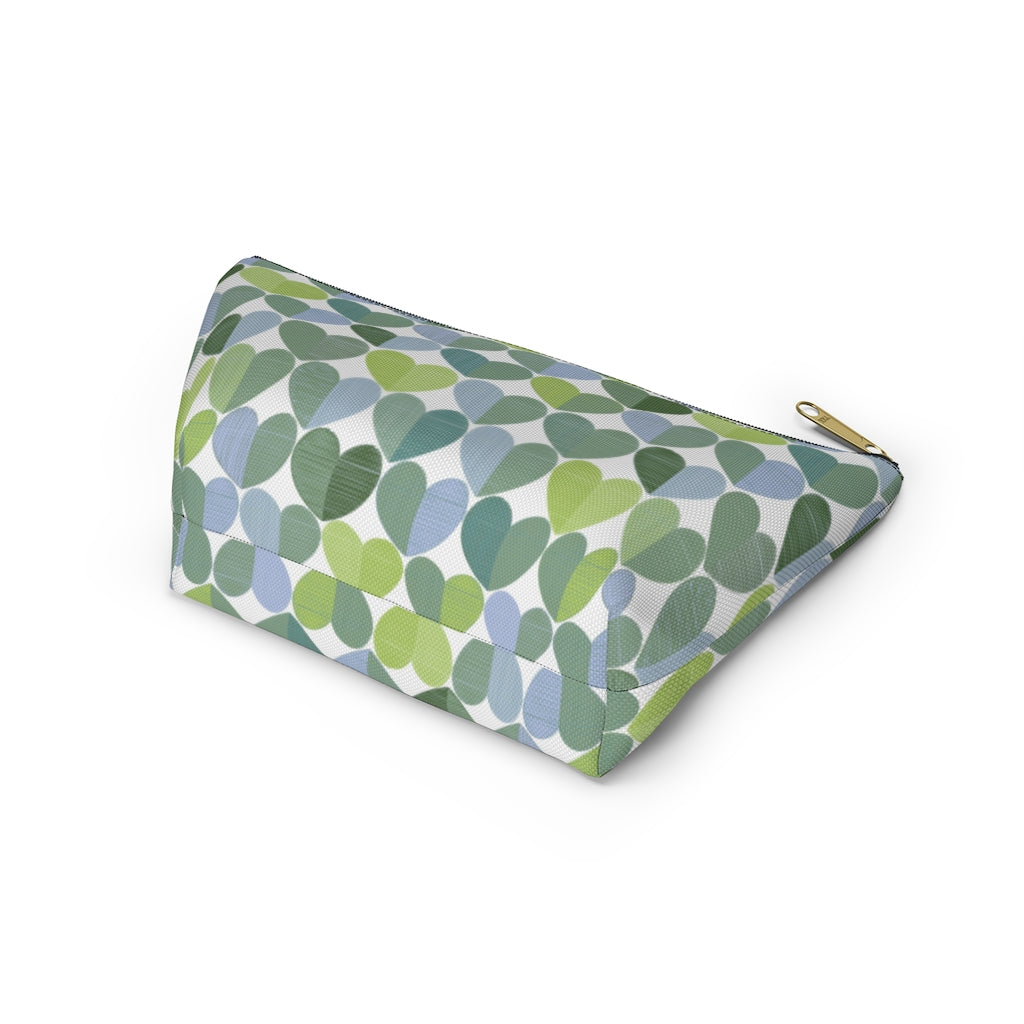 Love Accessory Pouch w T-bottom in Green