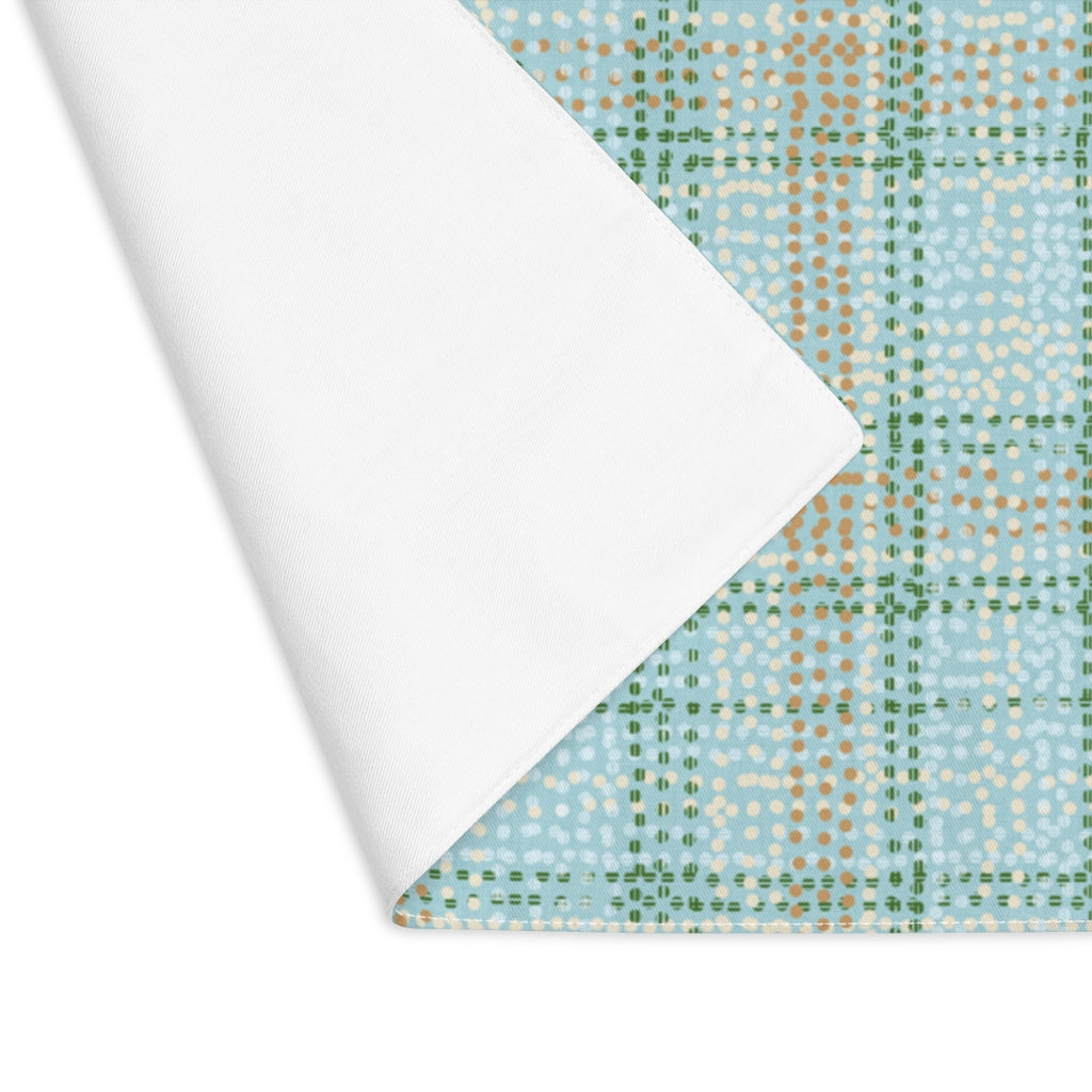 Dotted Plaid Placemat in Aqua