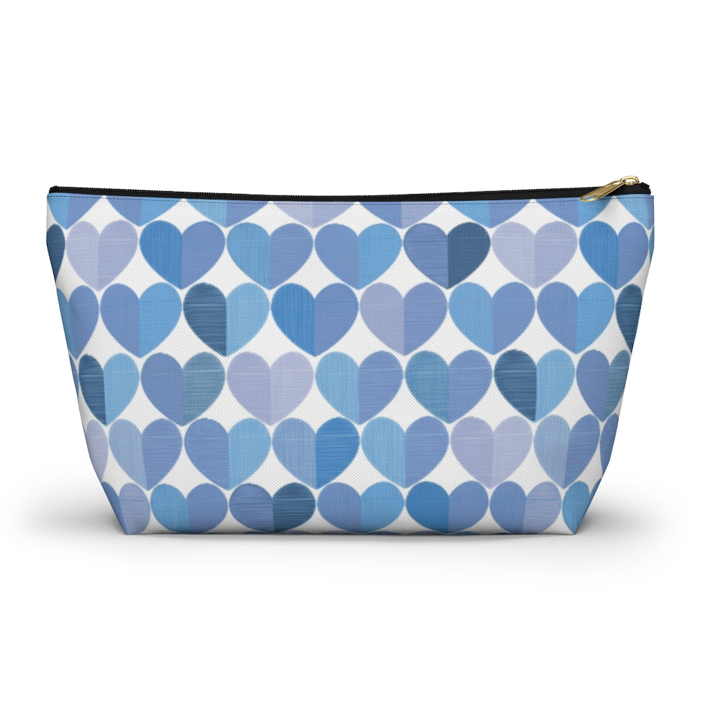 Love Accessory Pouch w T-bottom in Blue