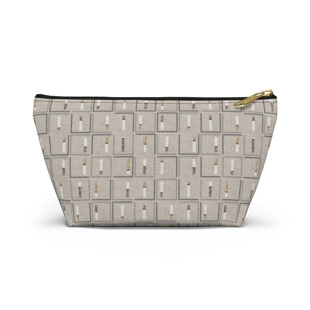 Pencil to Paper Accessory Pouch w T-bottom in Taupe