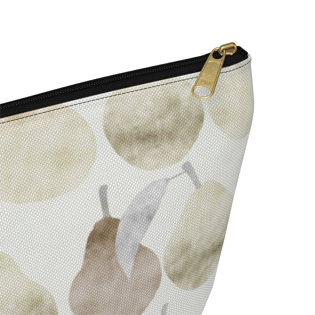 Watercolor Pears Accessory Pouch w T-bottom in Cream