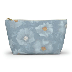 Rose Accessory Pouch w T-bottom in Blue