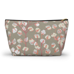 Cotton Branch Accessory Pouch w T-bottom in Pink