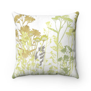 Springtime Square Throw Pillow in Green