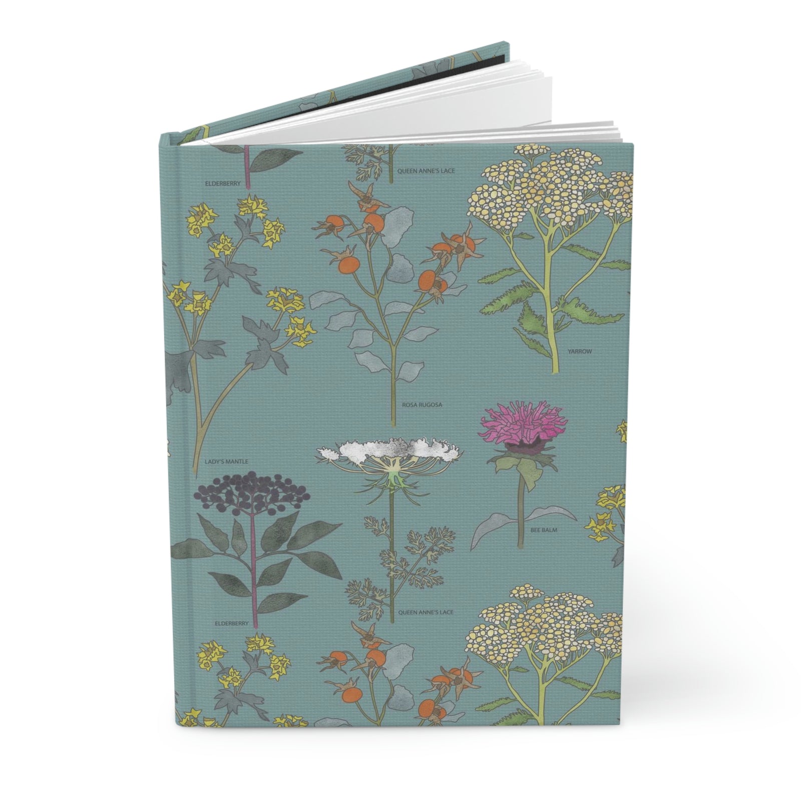 Healing Herbs Hardcover Journal Matte in Aqua