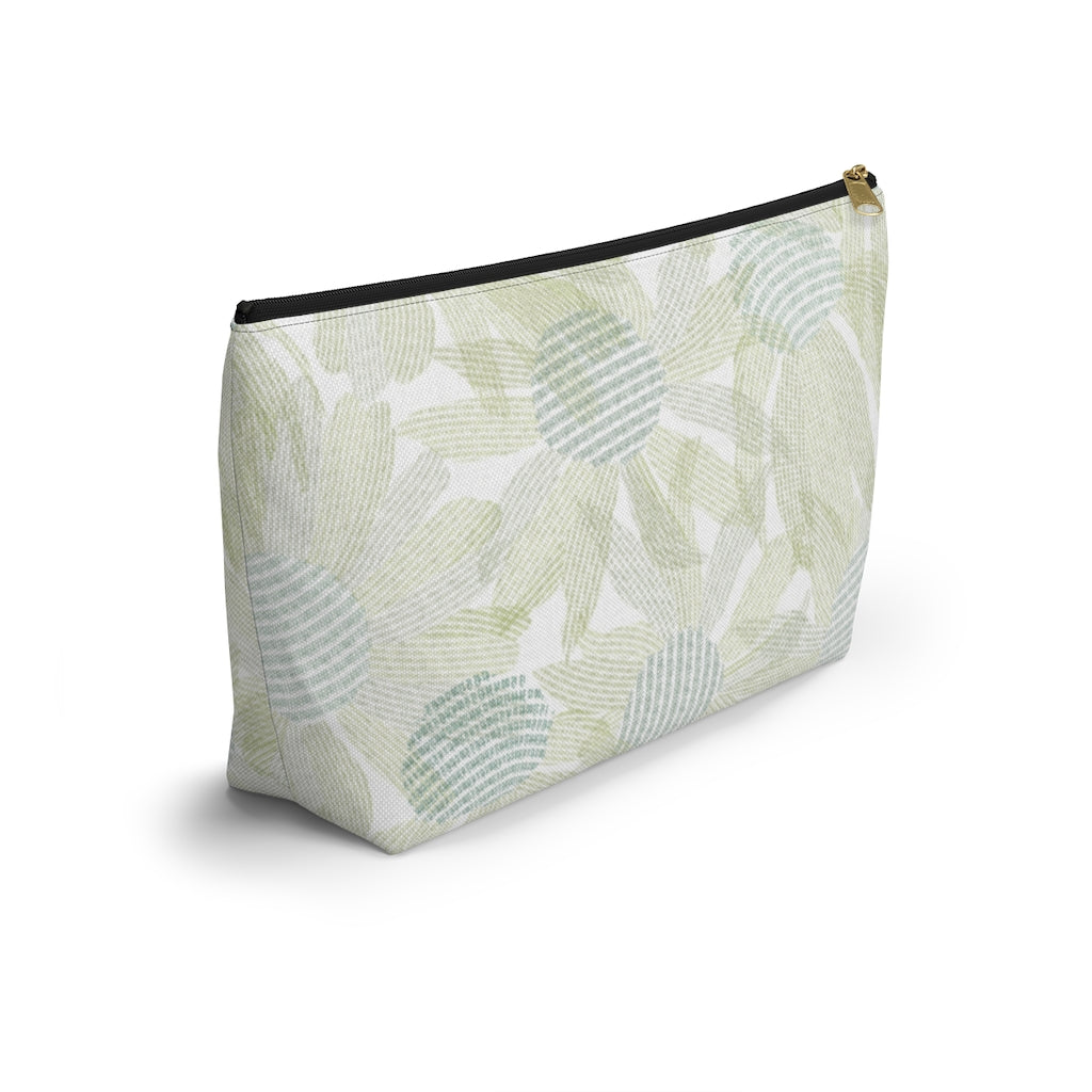 Daisy Chain Code Accessory Pouch w T-bottom in Green